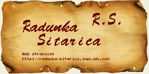 Radunka Sitarica vizit kartica